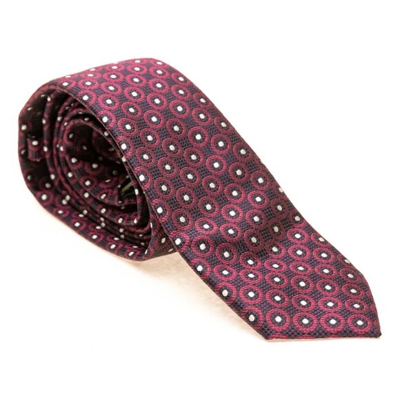C2 By Calibrate Geometric Pattern Tie Burgundy 2216 - Picture 1 of 1